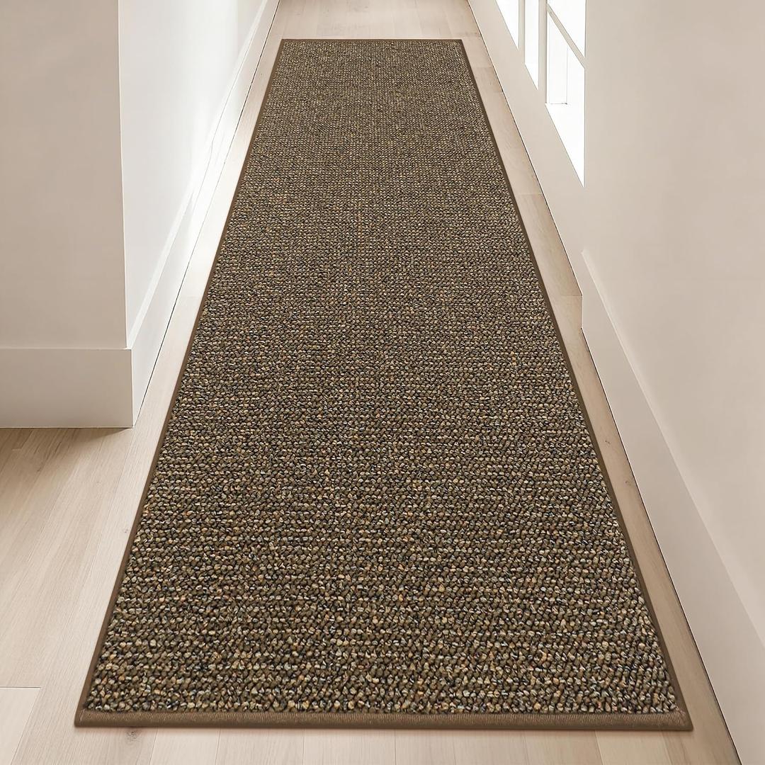 BEQHAUSE Hallway Runner Rugs 2x8, Hallway Rug Non-Slip Washable(Rolled-Up NO Creases), Runner Rug Absorbent Stain Resistant Hall Rug Carpet Runner, Entryway Rugs Floor Mat Laundry Room Rugs, Brown