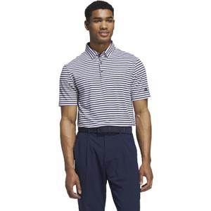 adidas Golf Men's Ultimate365 Stripe Polo Shirt, White/Collegiate Navy, Medium