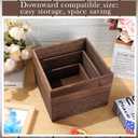 2 x Barydat 6 Pcs Wood Display Risers Rustic Cupcake Stand Food Risers for Buffet Table Wooden Stackable Display Stand Box for Catering Dessert Collectibles Jewelry Figures Show(Burnt Wood Color)