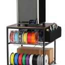 AHOWPD 3D Printer Stand with Filaments Storage - 3D Printer Table Filament Storage Rack Heavy Duty 3D Desk for Workshop Studio Office (Brown)