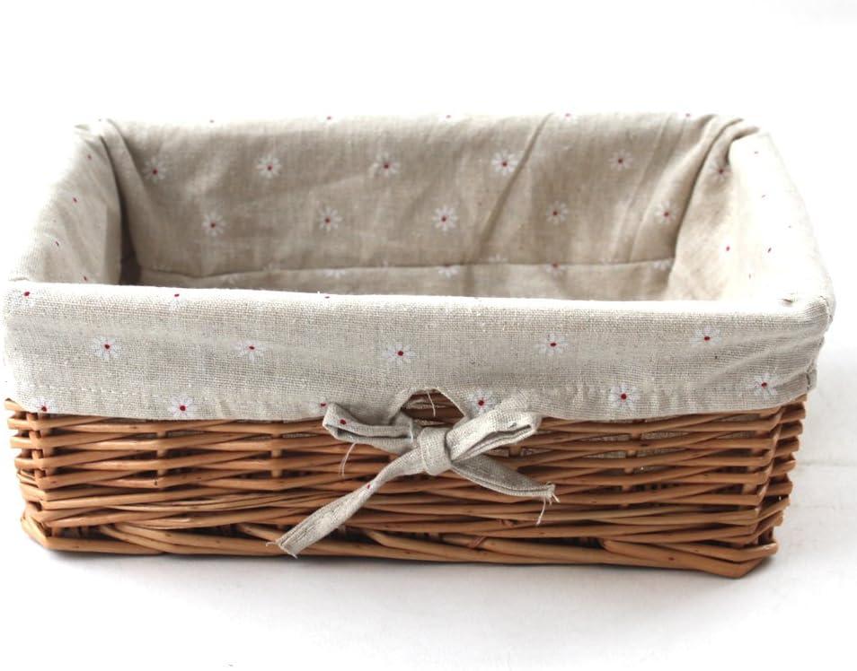 Kingwillow, Storage basket, Natural wicker Storage Bins Rectangular Basket,Arts and Crafts.