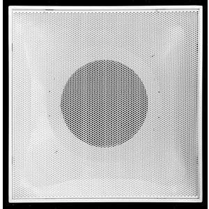 HVAC Premium 24" x 24" T-Bar Drop Ceiling Perforated Return Grill - Metal Back Casing - with 14" Collar