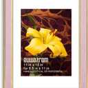 Suede 11x15 Frame - Single Frame, Christmas Elegant Pink 11 x 15 Poster Frame with Mat for 8.5 by 11, 11x15 Picture Frames for Artwork, Puzzles, Photos and Movie Posters