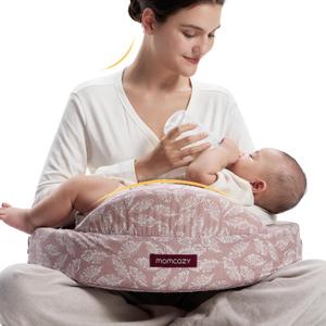 Momcozy Innovative Safety Guard Nursing Pillow - Firm & Springy Memory Foam - Stable, Ergonomic Support & Comfort - Wider Breastfeeding Cushion, Adjustable, Removable Cover, Baby Safety Certified (CozyLite, Cozylite -Light Pink)