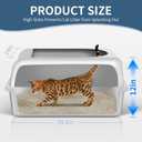 Prodigen Stainless Steel Cat Litter Box with Lid High Wall Sides Enclosure, Non-Sticky, Anti-Leakage, Easy Cleaning, with Cat Mat & Metal Scoop, 19.6" L x 14" W x 12" H