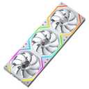 Galaxy 120mm PC Case Fan, ARGB and PWM Cooling Fans PC, Axle Core Double Ring CD Pattern Module Computer Fans, Daisy-Chain 5V RGB Fan (White 3 Pack)