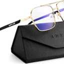 ANYLUV Reading Glasses Men Women Blue Light Blocking, Premium Mens Reading Glasses Al-mg Frame with Spring Hinge Anti Glare