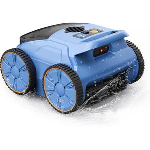 Cordless Robotic Pool Cleaner, 180 Mins Runtime Self-Parking Pool Vacuum for Above Ground Pools, Wall Climbing Automatic Pool Robot - NOT Suitable for Pools with Sharp Steps/Raised Drains