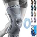NEENCA Professional Knee Brace for Pain Relief, Medical Knee Support with Patella Pad & Side Stabilizers, Compression Knee Sleeve for Meniscus Tear, ACL, Joint Pain, Runner, Workout (Gray, Small)