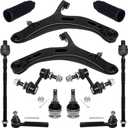 TUCAREST 12Pc Suspension Kit Fit For 2010-2014 Su-baru Outback, 2 Front Lower Control Arm Ball joint + 4 Outer Inner Tie Rod + 2 Sway Bar + 2 Boots [# 522-831 522-832 K750084 EV800049 ES3712 K9513]