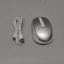 Wireless Mouse Jiggler - LED Wireless Mice with Build-in Mouse Mover, Rechargeable Moving Mouse for Laptop with Undetectable Random Movement Keeps Computers Awake - Silver