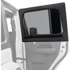 JOYTUTUS Rear Wrangler Side Window Sun Shade Camping Window Insect Screen Compatible with 2007-2024 Wrangler JK JL 4 Doors Gladiator JT, Car Window Covers for Privacy Blackout 2 Pcs