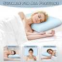 Blue Memory Foam Pillows Bed Pillows with Cooling Removable Cover, Neck Support for Back Stomach Side Sleepers, 1 Pack