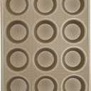 GoodCook BestBake Nonstick Textured Carbon Steel Muffin Pan, 12cp, Bronze
