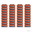 36 Blades Replacement Parts for GL-Fusion 5 Style Razors (Orange-Slate), Wet Razors Men's Blades Value Packs