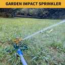 Impact Sprinklers for Yard with Metal Base, Heavy Duty Zinc Alloy Water Sprinkler for Lawn, Automatic 360 Roating for Large Lawn and Garden, Coverage up to 5,800 Sq.Ft, Olive
