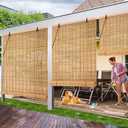 48x72 Inch Bamboo Blinds for Interior Windows, UV Protection Roman Bamboo Curtains, Light Filtering & Easy to Install Roller Shades Window Shades for Patio Indoor Outdoor, Carbonized