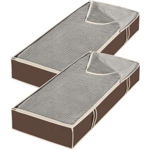 Whitmor Zippered Underbed Bags Java Set of 2 Pieces