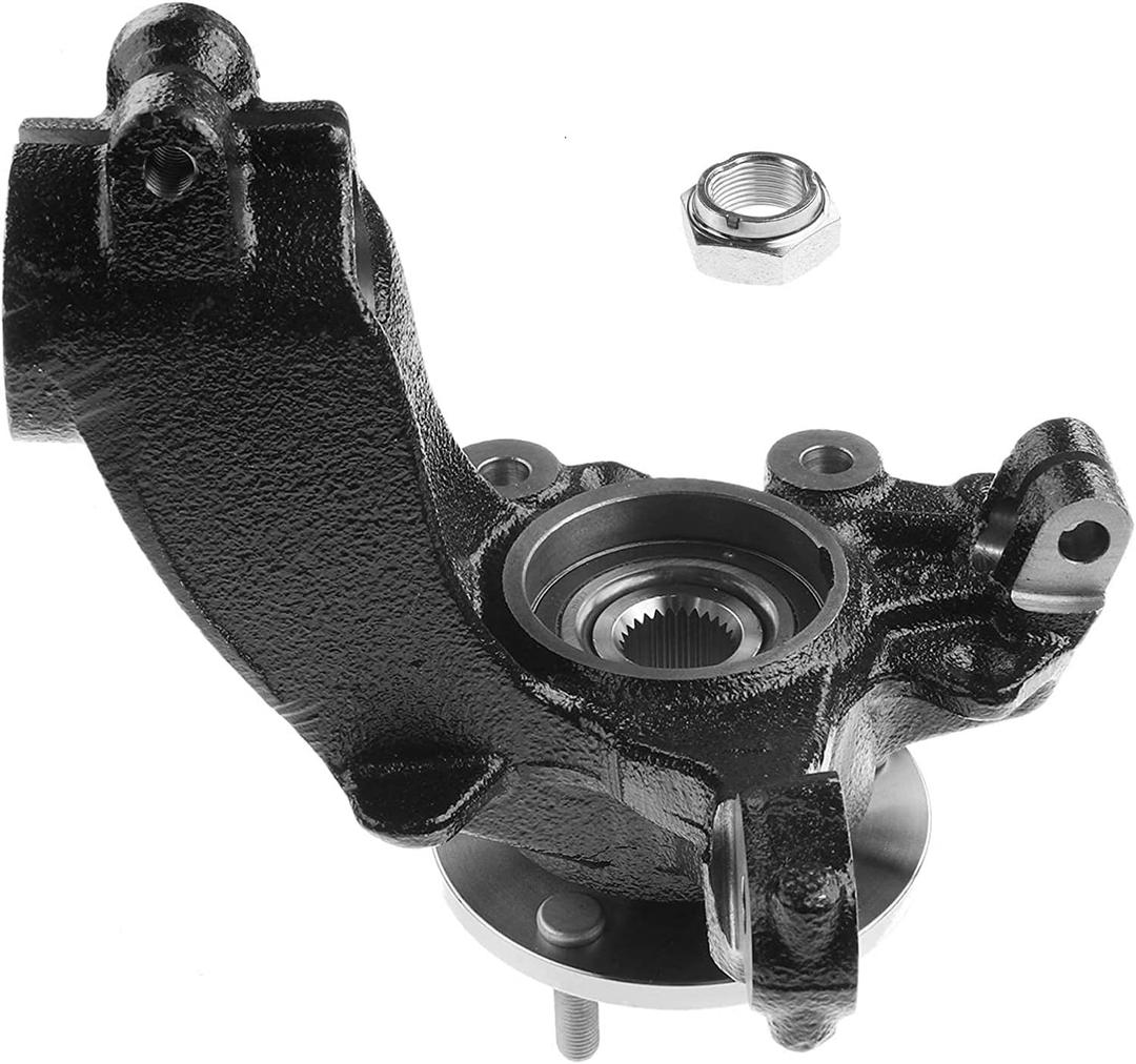 Front Left/Driver Side Wheel Hub Bearing & Steering Knuckle Assembly for Ford Focus 2012 2013 2014 2015 2016 2017 2018, 2.0L FWD, Preassembled (BR935005LK)
