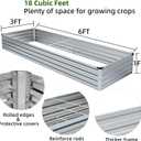 Meberam 2 Pack 6x3x1FT Galvanized Raised Garden Beds Kit Outdoor Metal Gardening Planter Box for Vegetable Elevated Flower Herbs,Silver