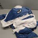 CULVE Glow in The Dark Shark Blanket Onesie Hoodie with Teeth, Eyes & Fins - Super Soft Flannel Wearable Shark Costume for White Elephant Gift Exchange Party (Blue, XS)