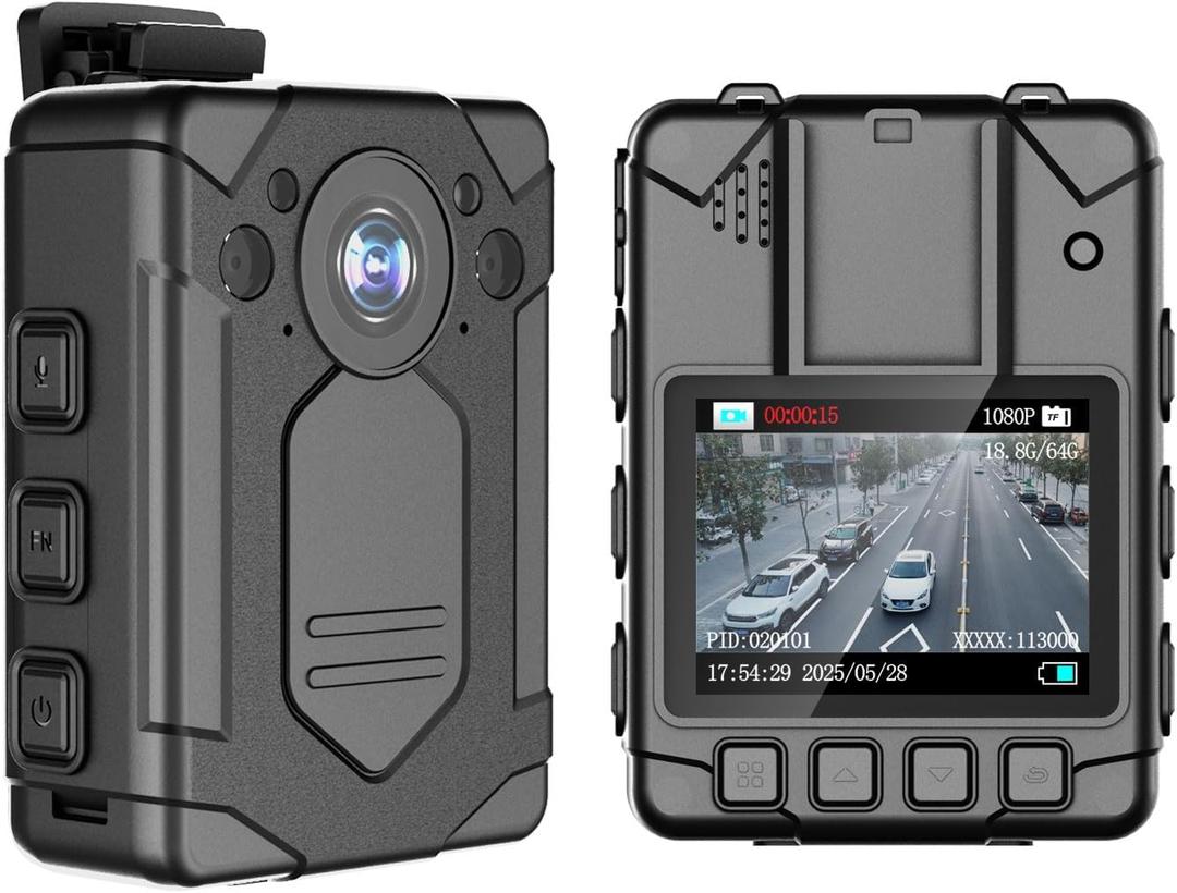 1440P 2K Police Body Camera, 128GB,14H Battery, 2.0" LCD,Night Vision, Waterproof Shockproof Lightweight Data-encrypt Body Cam for Law Enforcement