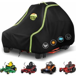 Zero Turn Mower Cover, Zero Turn Lawn Mower Cover Waterproof Heavy Duty 420D, Riding Lawn Mower Cover for Outdoor Use, Fits Most Mowers up to 60, Fits John Deere, Toro, Husqvarna & More.
