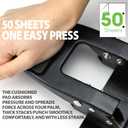Officemate 2-Hole Padded Punch, Medium Duty, 50-Sheet Capacity, Ergonomic Padded Handles, Adjustable Paper Guide & Easy Clean Chip Tray, Black (90082)
