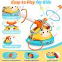 Outdoor Toys for Kids 4-8, 4-in-1 Musical Jump Toy, Toss Ring & Baseball Game, Indside Outside Active Play Sports Toy for Toddlers Ages 3-5, for Boys Girls 3 4 5 6 7 8