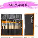 OOKU Acrylic Paint Brush Set Rocks for Painting Kits Oil Paint Set for Both Adults and Children 24pcs Nylon Hair Yellow Brush Handle