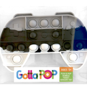 GottaPop 5.5" Pop It Fidget Toy Party Favors, (3 Rainbow Stars, 2 Gray and Black Controller) (Pack of 5)