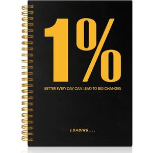 1% Better Every Day Can Lead to Big Changes 160 Blank Pages Spiral Notebook, Self Improvement Planner, Womens Empowerment Gifts for Boss Leader Supervisor Mentor Coworker Friend BFF