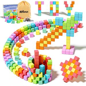 Apluses Magnetic Blocks, Magnet Building Cubes for Toddlers Ages 3-5, STEM Educational Sensory Autism Montessori Preschool Toys, Gifts for Kids Ages 4-8 Year Old Boys and Girls