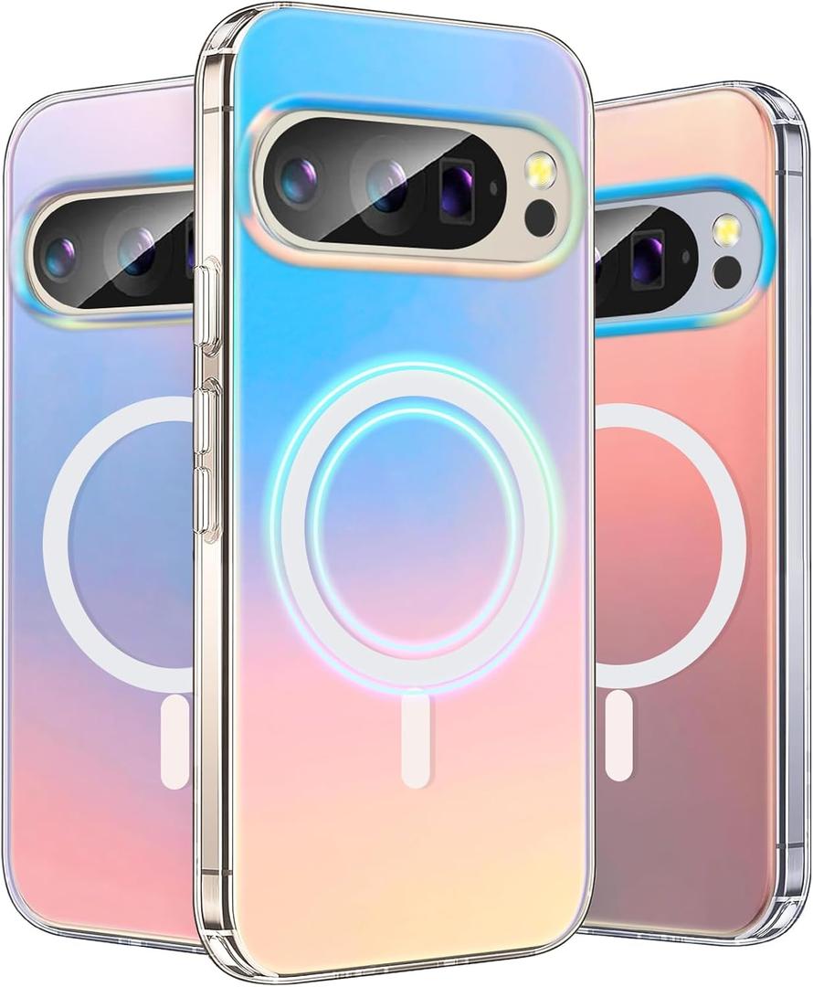 for Google Pixel 10 Pro XL Case Holographic Iridescent [Compatible with Magsafe] Rainbow Unique and Aesthetic Phone Cover for Girls and Women Protective Case for Pixel 10 Pro XL Cover (Irisierend)
