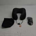 MLVOC Knitted Cotton U-Shaped Memory Foam Pillow Portable Travel Neck Care Pillow (Black, One Size)