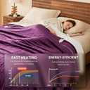 Homemate Electric Heated Blanket Twin Size - 62"x84" Heating Blanket Twin Size 1/2/4/6/8 Hours Auto-Off 10 Heat Level Over-Heat Protection Flannel Sherpa ETL Certification (05 - Purple)