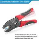 Plustool Crimping Tool for Heat Shrink Connectors AWG22-10, Ratcheting Wire Terminal Crimper - Crimping Pliers - Electrical Crimping Tool