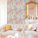 Floral Peel and Stick Wallpaper 9.8' x 15.75'' Colorful Flowers Peel and Stick Wallpaper Watercolor Abstract Wildflower Contact Paper for Bedroom Living Room Furniture Decorative