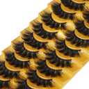 Goddvenus Lashes with Spikies False Eyelashes Faux Mink Lashes Fluffy Natural Look Eyelash Fake Lashes Wispy Full 10-18mm D Curl Strip Eyelashes Pack 7 Pairs