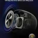 BassBloom Room 3 Portable Bluetooth Speaker, IPX6 Waterproof, TWS Pairing, 12W Powerful Stereo Sound with RGB Lights, Bluetooth 5.4, All-Day Playtime, Ideal for on Any Surface at Home