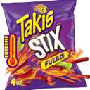 Takis Fuego Stix - Extreme Hot Chili Pepper & Lime Flavored Spicy Corn Sticks Snack Size Bag (EXP 08/26/26)