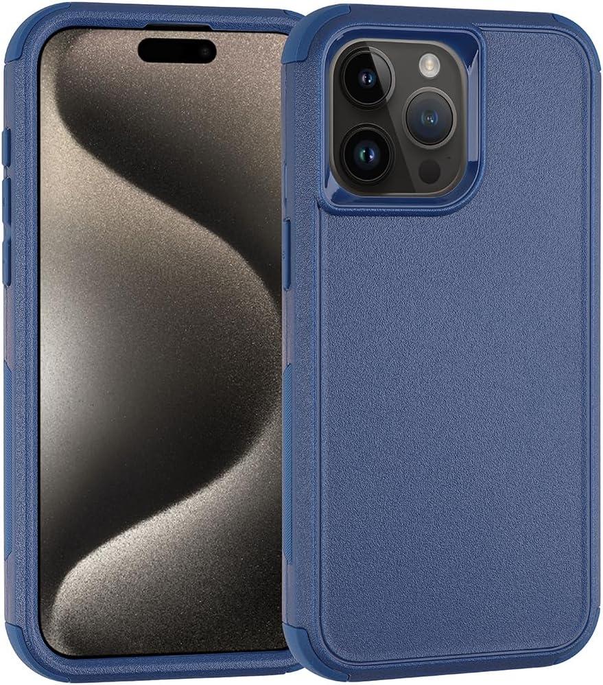 Joylifeboard for iPhone 15 Pro Max Case, 3 in 1 Heavy Duty Protection Phone Case for 15 Pro Max, 3-Layers [Shockproof] [Dropproof] Case Cover for Apple 15 Pro Max 6.7 inch (Seablue)