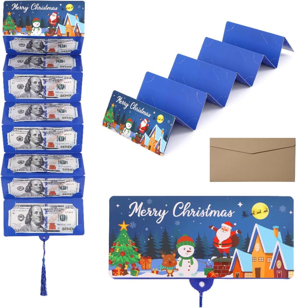 Christmas Cash Gift Envelopes, 2026 New DIY Creative Christmas Card Money Holders for Cash Surprise Envelope with 10 Slots for, Party Gifts for Men Women Girls Boys-1PCS