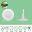 Soliseed 5/6 Inch 5CCT LED Can Lights Length Adjustable Downlight, 12 Pack