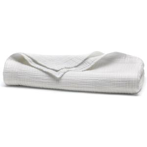 BOLL & BRANCH Dream Throw Blanket - One Size, White - Luxury 100% Organic Cotton - Soft, Lightweight and Breathable - Cloud-Like Touch - 50x70 Inches