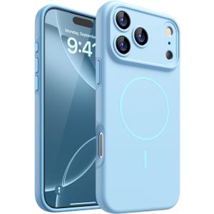 2 x Magnetic for iPhone 17 Pro Case, [Matte Solid Color] [Full Camera Protection] Protective Case for iPhone 17 Pro - Light Blue