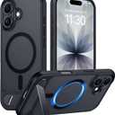 Temdan Designed for iPhone 17 Case, [Built-in Invisible Kickstand][Compatible with MagSafe][Military Grade Shockproof] Slim Translucent Matte Phone Case for iPhone 17 6.3 inch (Black)