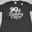 90th Birthday Crew 90 Years Old Group Matching Party T-Shirt, 2 Pack, Size Ladies S