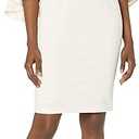 Calvin Klein Women's Off Shoulder Ruffle Sleeve Sheath Dress, 10, White