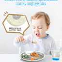 Stainless Steel Kids Plates (2 Pack): 9" Divided Plates with Silicone Suction for Babies, Unbreakable Dinner Dishes for Toddlers, Non Toxic, BPA Free, Anti-Slip, Dishwasher Safe (Bule & Yellow)